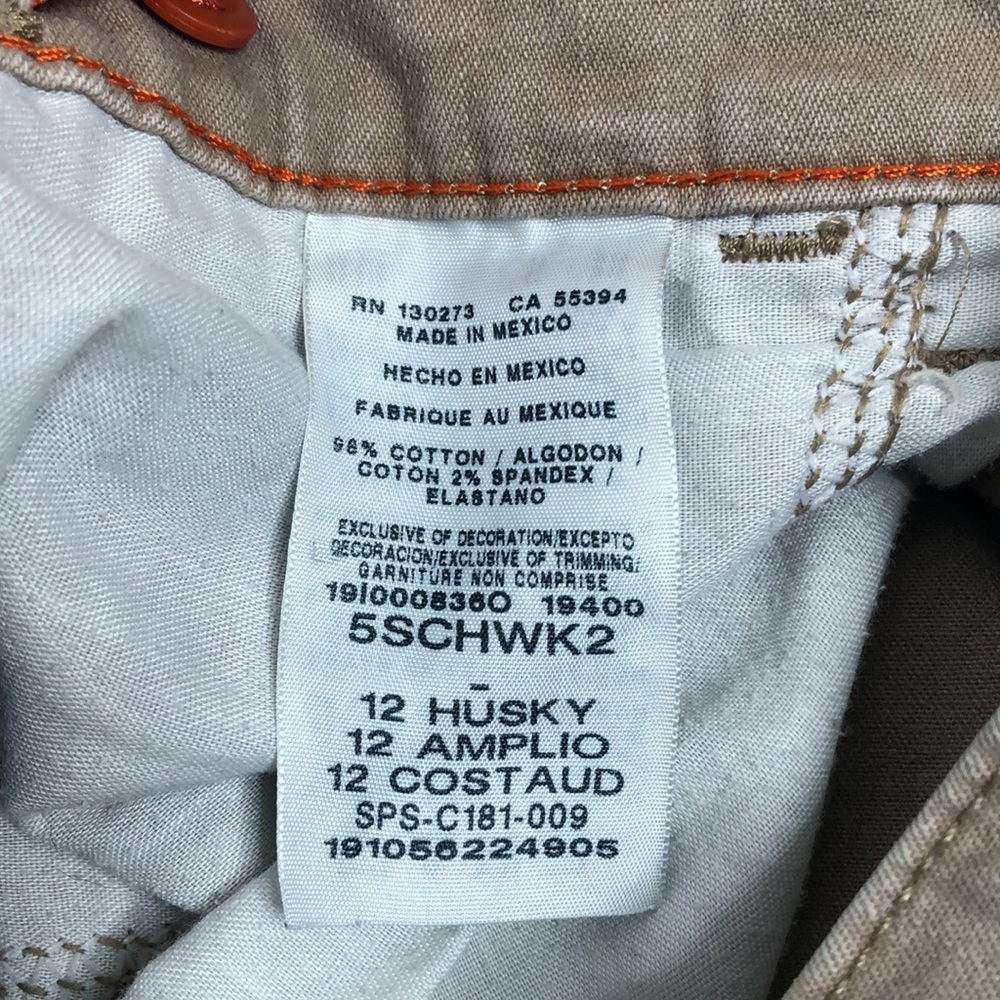 Wrangler’s khaki jeans Boy’s size 12 Husky - Picture 6 of 7